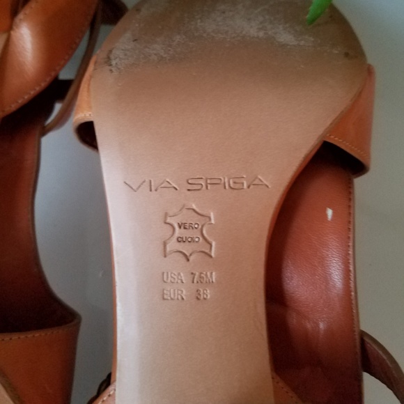 Via Spiga cognac leather block heel sandal - Picture 5 of 8